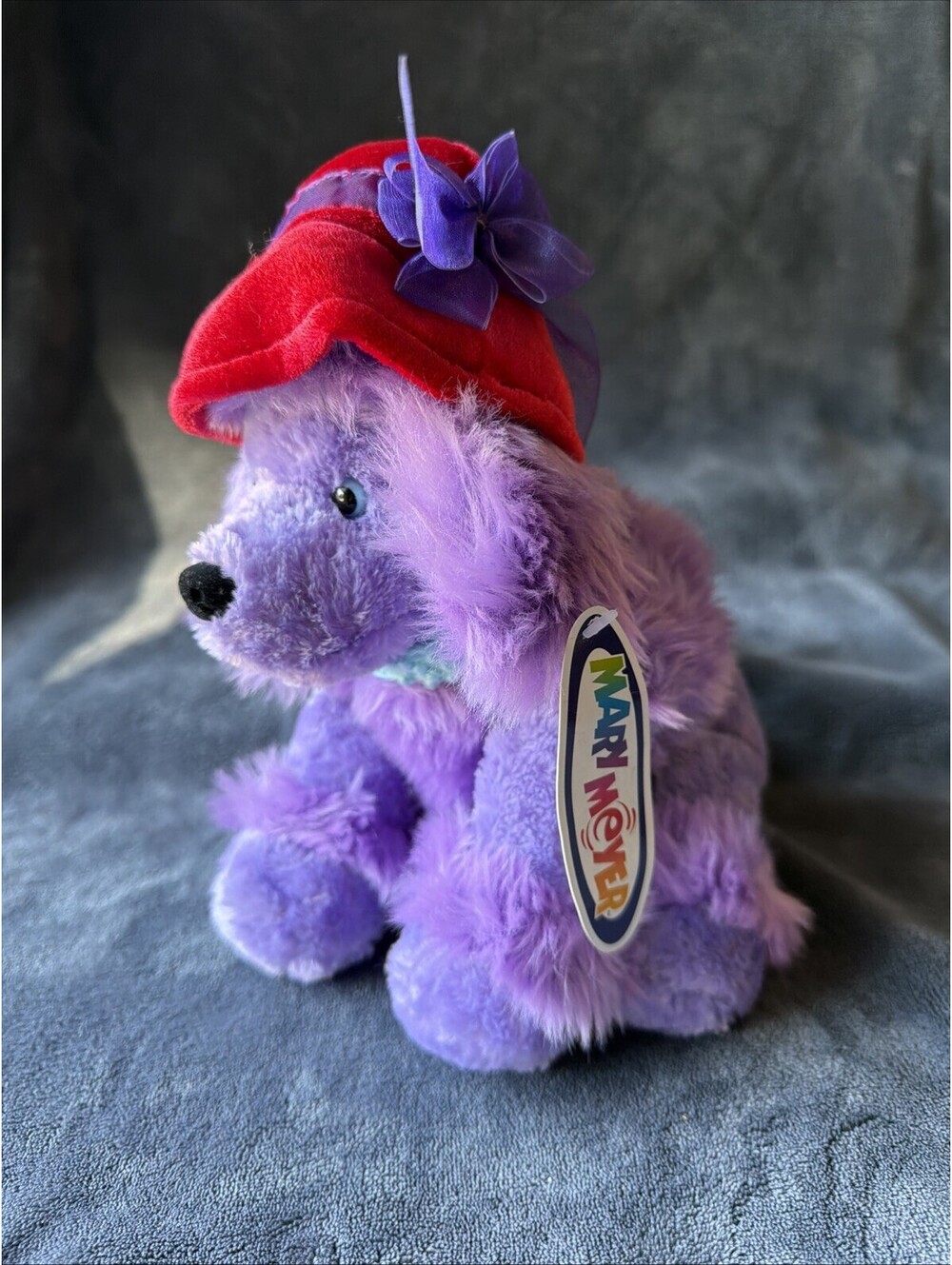 Mary Meyer Sweet Rascals Purple Poodle Dog Red Hat Plush Toy 9" Plush NWT
